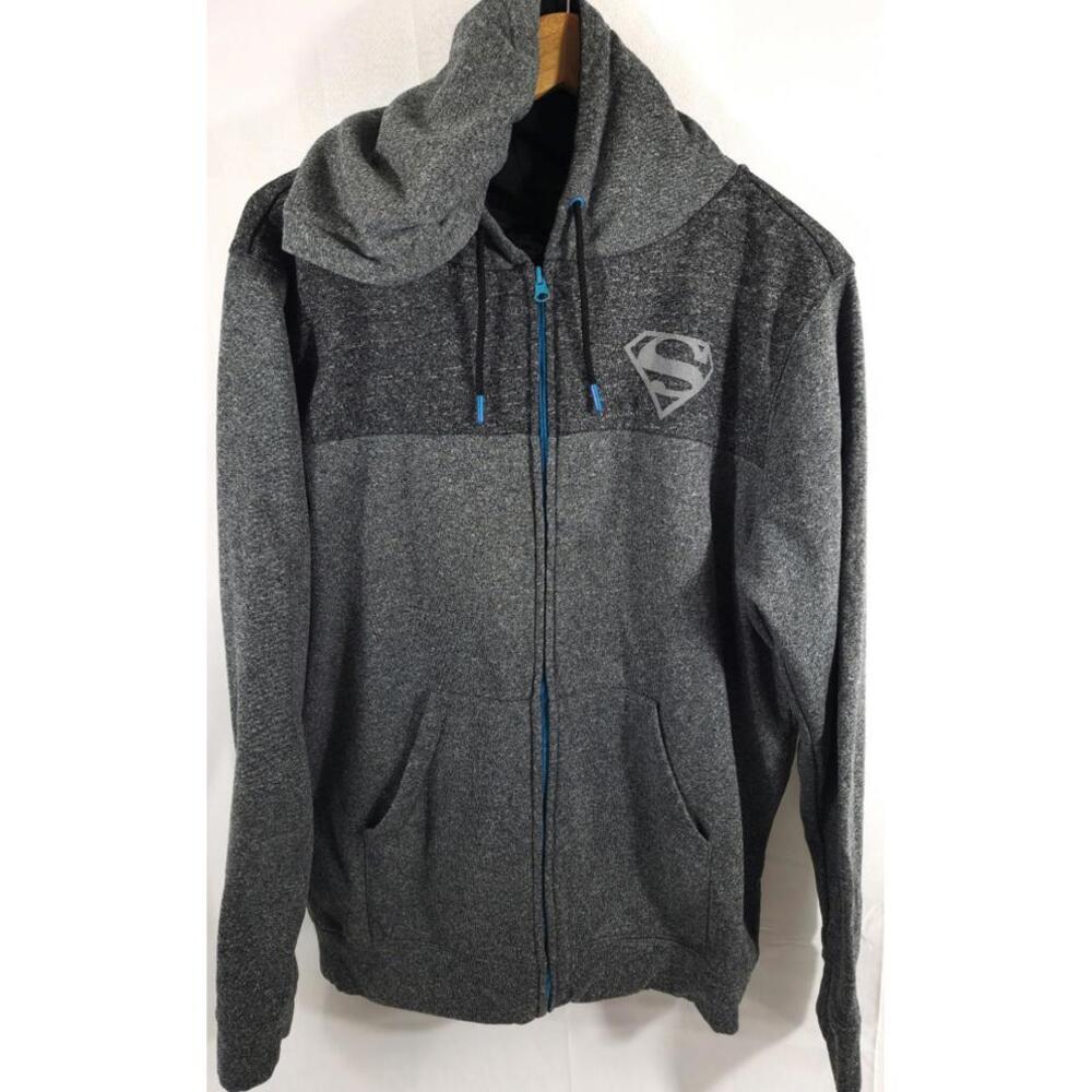 Superman DC Comics Zip Up Hoodie Sweatshirt Sz M Hero Clark Kent Justice League